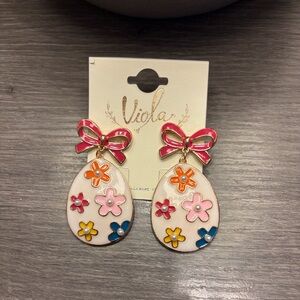 New With Tags…Boutique Floral/Pearl/Glitter/Bow Easter Eggs Earrings